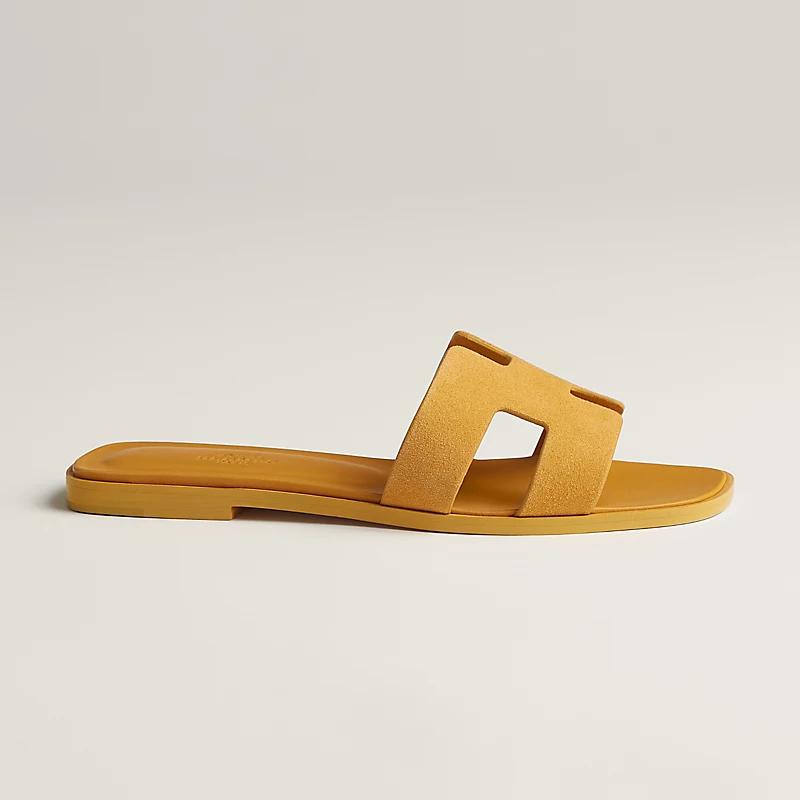 Giày Hermes Oran Sandal Nữ Vàng Đất